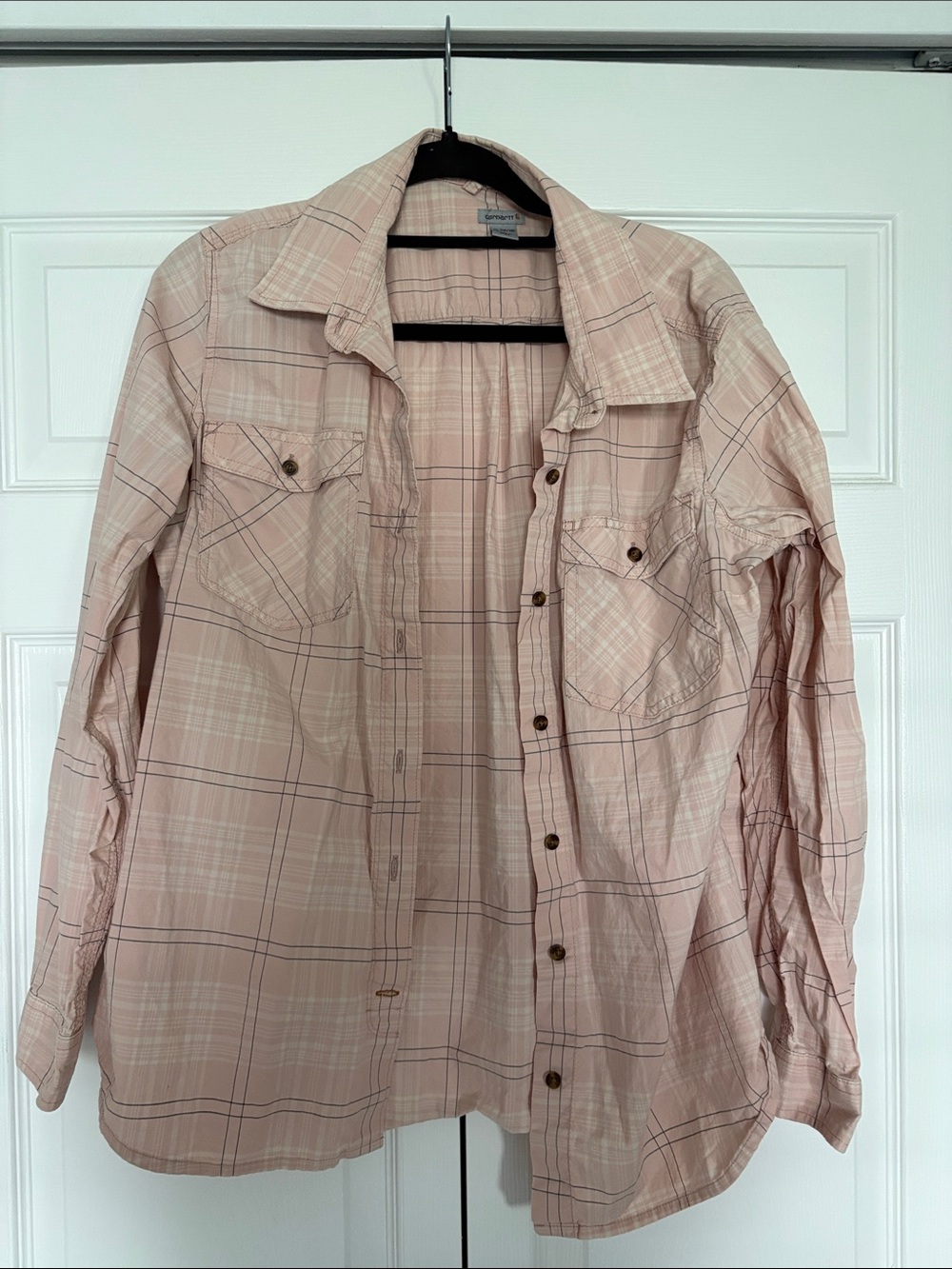 Carhartt Light Pink Plaid Button-Up Shirt
